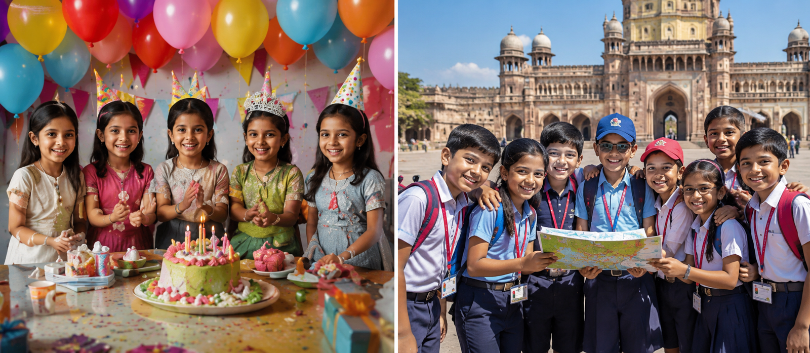 Birthday Parties and School Trips Collage